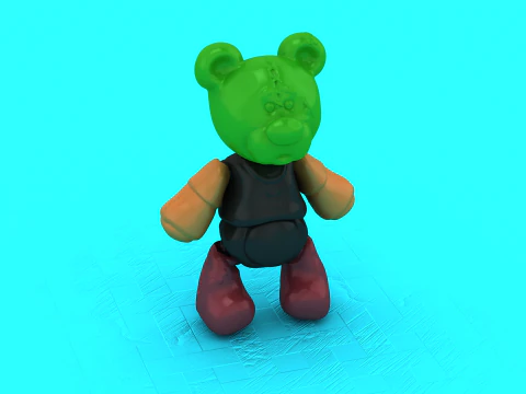 Gummy Bear Duo Designer Toy Stylized Cute Collectible for 3D Printing 3D Print Model