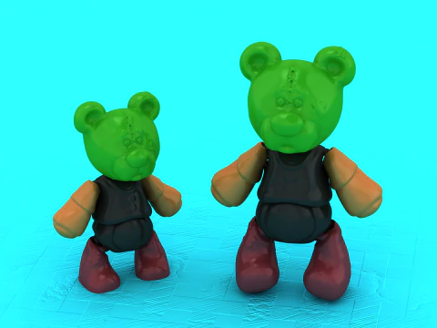 Gummy Bear Duo Designer Toy Stylized Cute Collectible for 3D Printing 3D Print Model