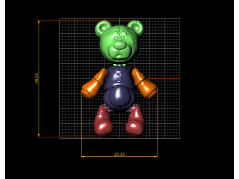Gummy Bear Duo Designer Toy Stylized Cute Collectible for 3D Printing 3D Print Model