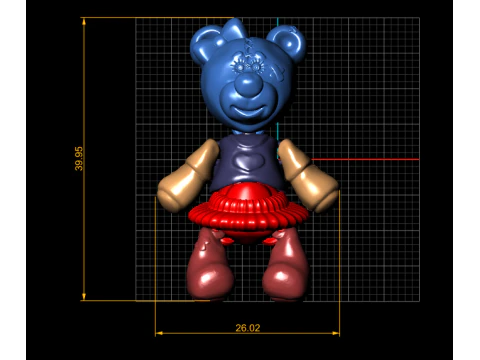 Blue Gummy Bear Ballerina Designer Toy Cute Stylized Collectible 3D Print Model
