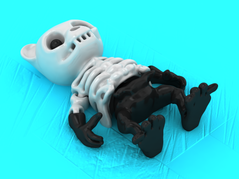 T&iacute;tulo Cute Skeleton Kitty Toy Engra&ccedil;ado Cat Skull Personagem Modelo de Impressão 3D