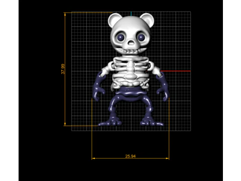 Title Cute Skeleton Kitty Toy Funny Cat Skull Character 3D Print Model