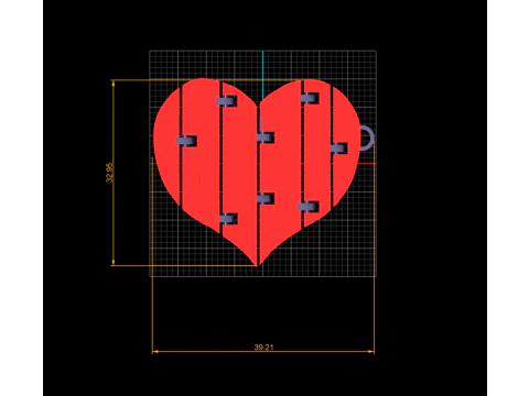 LOVE Heart Keychain Stylized 3D Text Pendan 3D Print Model