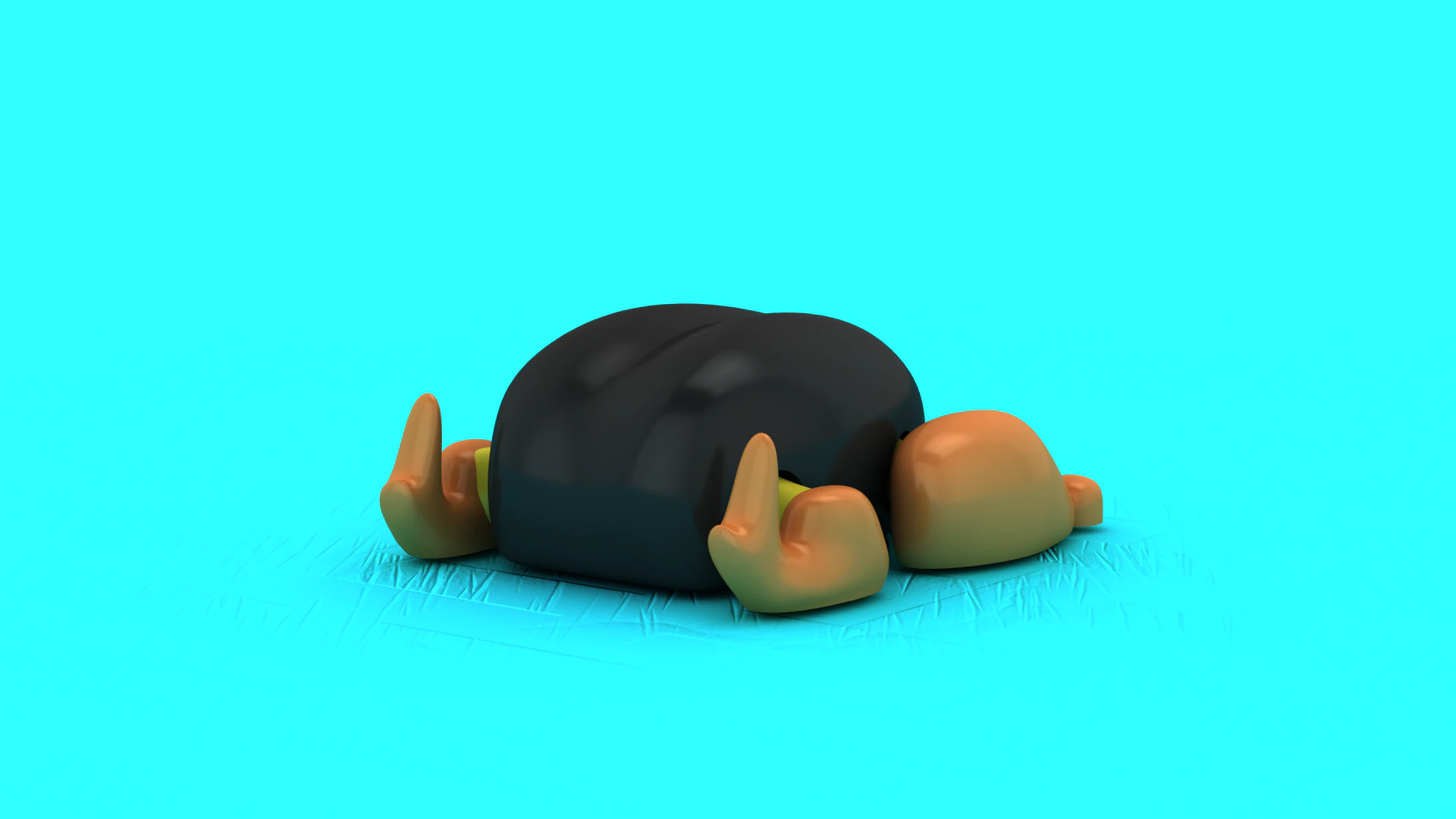 Model Title Sleepy Cartoon Duck Toy Cute Lying Duck Character 3D Print Model .c4d .max .obj .3ds .fbx .stl .blend