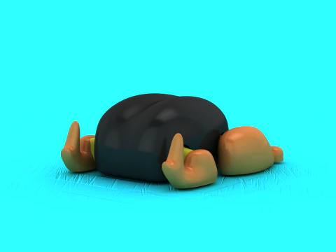 모델명 졸린 만화 오리 장난감 귀여운 거짓말 오리 캐릭터 3D 프린트 모델