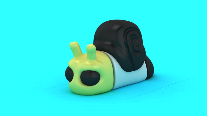 Título Bonito Caracol Adormecido Brinquedo Estilizado Desenho Animado 3D Animal Mod Modelo de Impressão 3D .c4d .max .obj .3ds .fbx .stl .blend