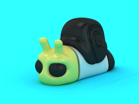 Title Cute Sleeping Snail Toy Stylized Cartoon 3D Animal Mod 3D Print Model
