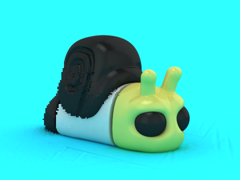 T&iacute;tulo Bonito Caracol Adormecido Brinquedo Estilizado Desenho Animado 3D Animal Mod Modelo de Impressão 3D