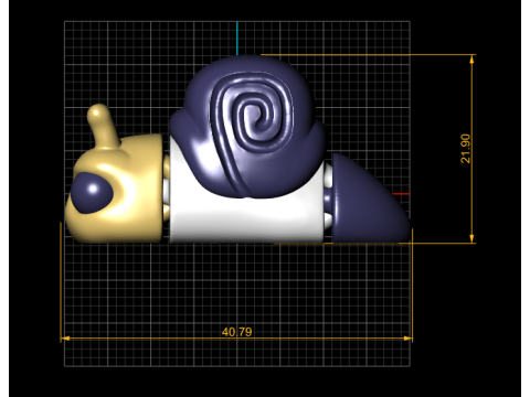 T&iacute;tulo Bonito Caracol Adormecido Brinquedo Estilizado Desenho Animado 3D Animal Mod Modelo de Impressão 3D