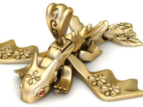 Симпатичний фантастичний кулон із драконом, 3D-роздруківка 3D Принт Модель