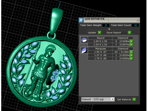 Roman Gladiator Laurel Medallion Pendant 3D Printable Jewelry Model 3D Print Model