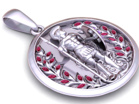 Roman Gladiator Laurel Medallion Pendant 3D Printable Jewelry Model 3D Print Model