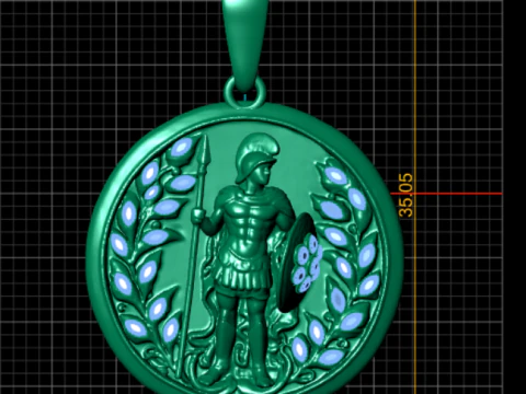 Roman Gladiator Laurel Medallion Pendant 3D Printable Jewelry Model 3D Print Model