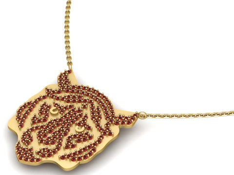 タイガー ヘッド ネックレス ペンダント 3D 印刷可能なジュエリー モデルの説明 3Dプリントモデル