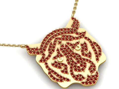 Tiger Head Necklace Pendant 3D Printable Jewelry Model Description 3D Print Model