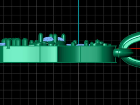 Elegante ciondolo con lettera araba con gioielli in oro di lusso con pietre di rubino Modello di stampa 3D