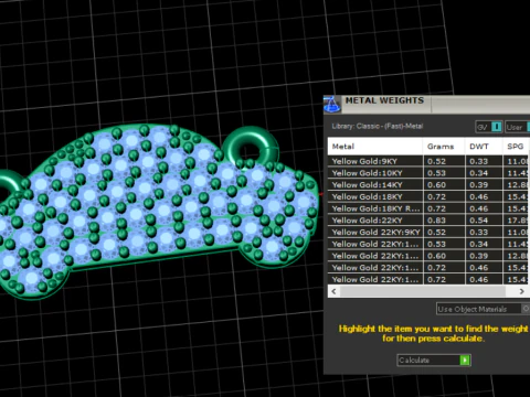 Pav Diamond Car Pendant Luxury 3D Jewelry CAD Model 3D Print Model