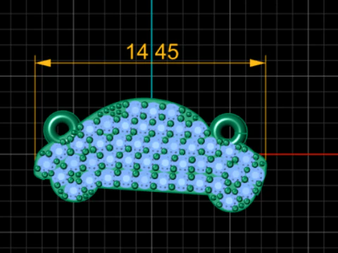 Pav Diamond Car Pendant Luxury 3D Jewelry CAD Model 3D Print Model
