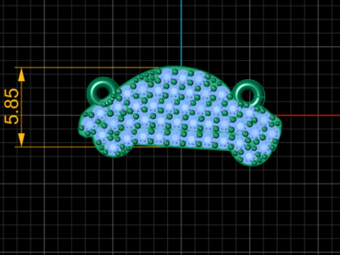 Pav Diamond Car Pendant Luxury 3D Jewelry CAD Model 3D Print Model