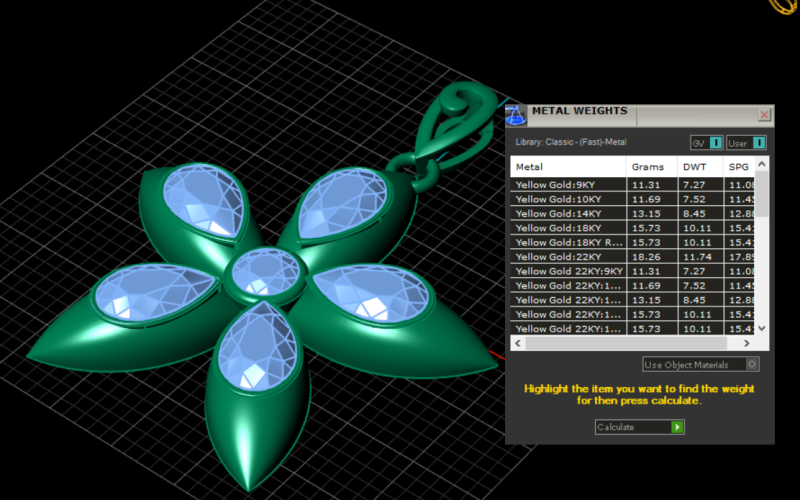 Colgante de piedras preciosas florales con fianza Modelo de joyería imprimible en 3D Modelo de impresión 3D .c4d .max .obj .3ds .fbx .stl .blend