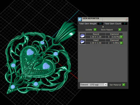 Butterfly Heart Filigree Pendant with Gemstones 3D Printable 3D Print Model