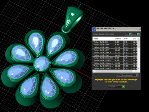 Luxury Floral Diamond Pendant with Pear-Cut Stones 3D Printable Jewelry Model 3D Print Model