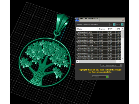 Tree of Life Pendant with Gemstones 3D Printable Jewelry Model 3D Print Model