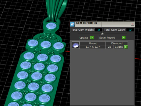 Luxury Rectangular Gemstone Pendant with Ruby Aquamarine Accents 3D Jewelry Model 3D Print Model