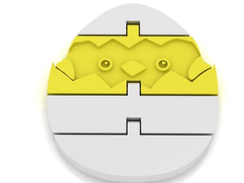 Jouet de puzzle de poussin mignon imprimable en 3D Modèles 3D en vedette