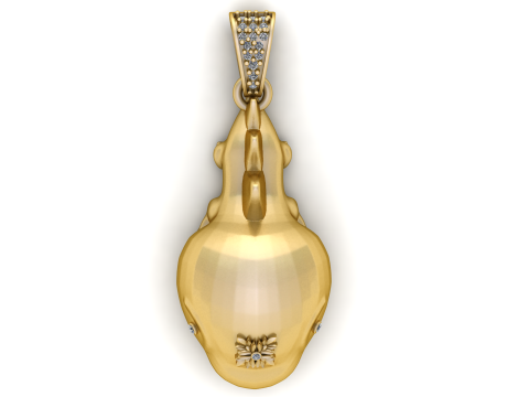 Підвіска «Сплячий дракон», вид зверху, розкішні золоті ювелірні вироби фантастичної істоти 3D Принт Модель