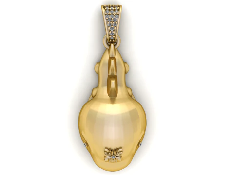 स्लीपिंग ड्रैगन पेंडेंट टॉप व्यू लक्ज़री गोल्ड फ़ैंटेसी क्रिएचर ज्वेलरी 3D प्रिंट मॉडल