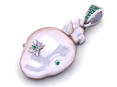 Sleeping Dragon Pendant Top View Luxury Gold Fantasy Creature Jewelry 3D Print Model