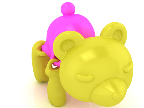 Cute Chibi Bear with Ice Cream Hat 3D Printable 3D Print Model