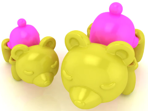 Cute Chibi Bear with Ice Cream Hat 3D Printable 3D Print Model