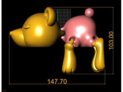 Cute Chibi Bear with Ice Cream Hat 3D Printable 3D Print Model