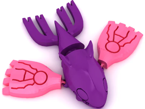 Articulated Fantasy Squid Creature 3D Printable 3D Print Model