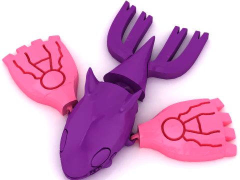 Articulated Fantasy Squid Creature 3D Printable 3D Print Model