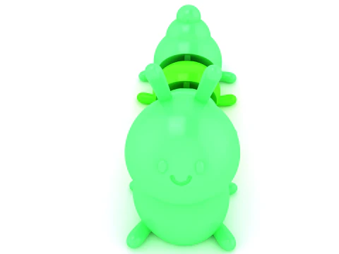 Jouet chenille articul&eacute; mignon imprimable en 3D Modèles 3D en vedette