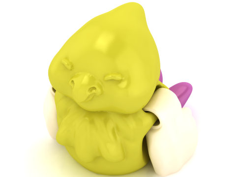 Sleepy Dumpling Creature Cute Stylized 3D Printable 3D Print Model