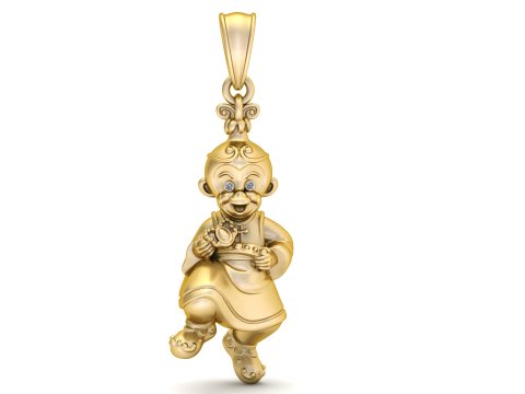 Royal Monkey Musician Pendant Premium 3D Printable Jewelry Model 3D Print Model