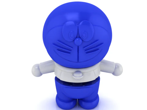 3D Printable Cute Blue Robot Toy Figure 3D Print Model