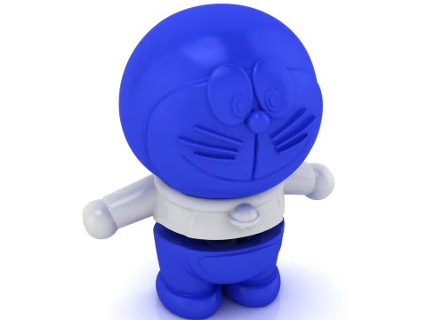 3D Printable Cute Blue Robot Toy Figure 3D Print Model