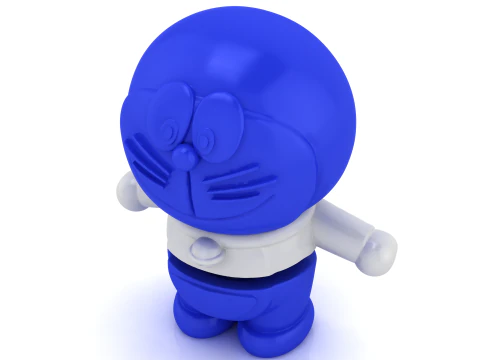 3D Printable Cute Blue Robot Toy Figure 3D Print Model