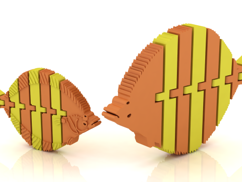 3D Printable Stylized Fish Toy Model 3D Print Model