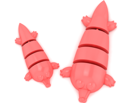 3D Printable Stylized Armadillo Toy Model 3D Print Model