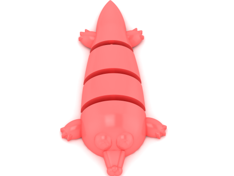 3D Printable Stylized Armadillo Toy Model 3D Print Model