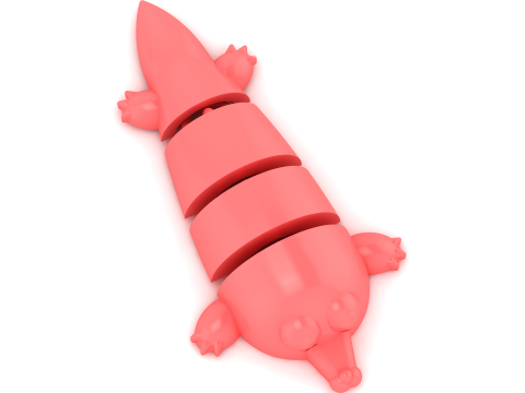 3D Printable Stylized Armadillo Toy Model 3D Print Model