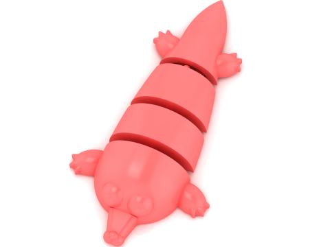 3D Printable Stylized Armadillo Toy Model 3D Print Model