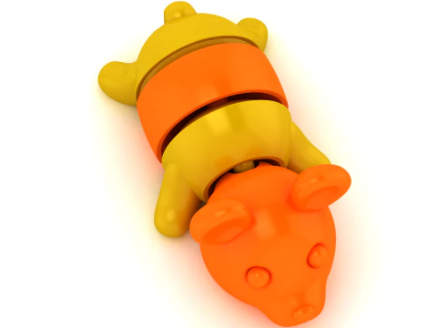 3D Printable Colorful Bear Toy Model 3D Print Model