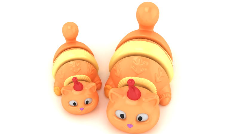 3D Printable Cute Cat Toy Model 3D Print Model .c4d .max .obj .3ds .fbx .stl .blend